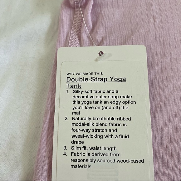 Lululemon Double-Strap Yoga Tank MEPK Meadowsweet Pink Women’s Size 2 - Picture 4 of 4